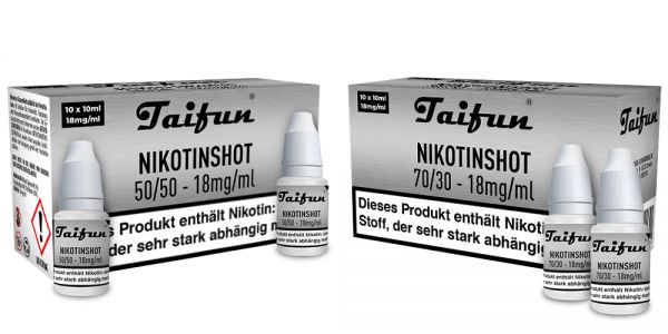 Taifun Nikotinshots, 10er VPE, 50/50, 18 mg